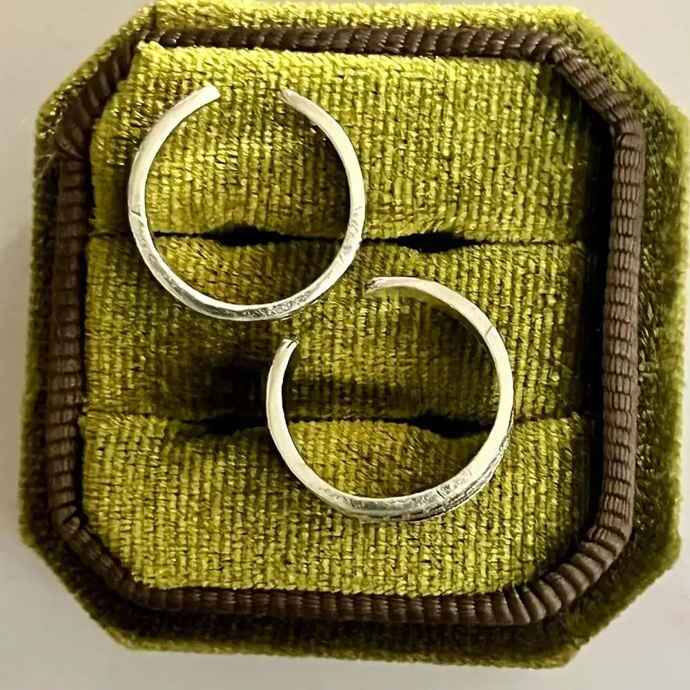 Sterling Silver Wave and Dot Adjustable Toe Ring Pair